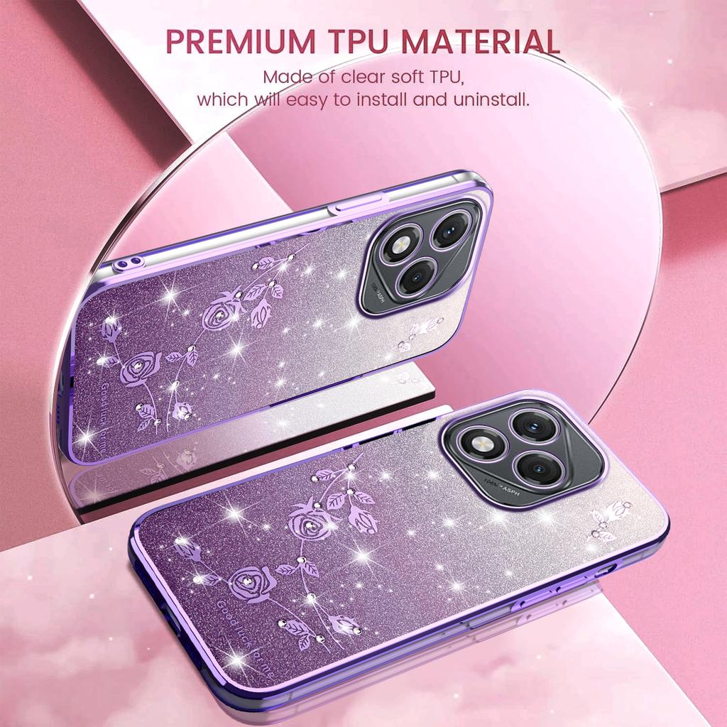 KADEM For Honor 400 Lite 5G Case Flower TPU Flexible Gradient Phone Cover