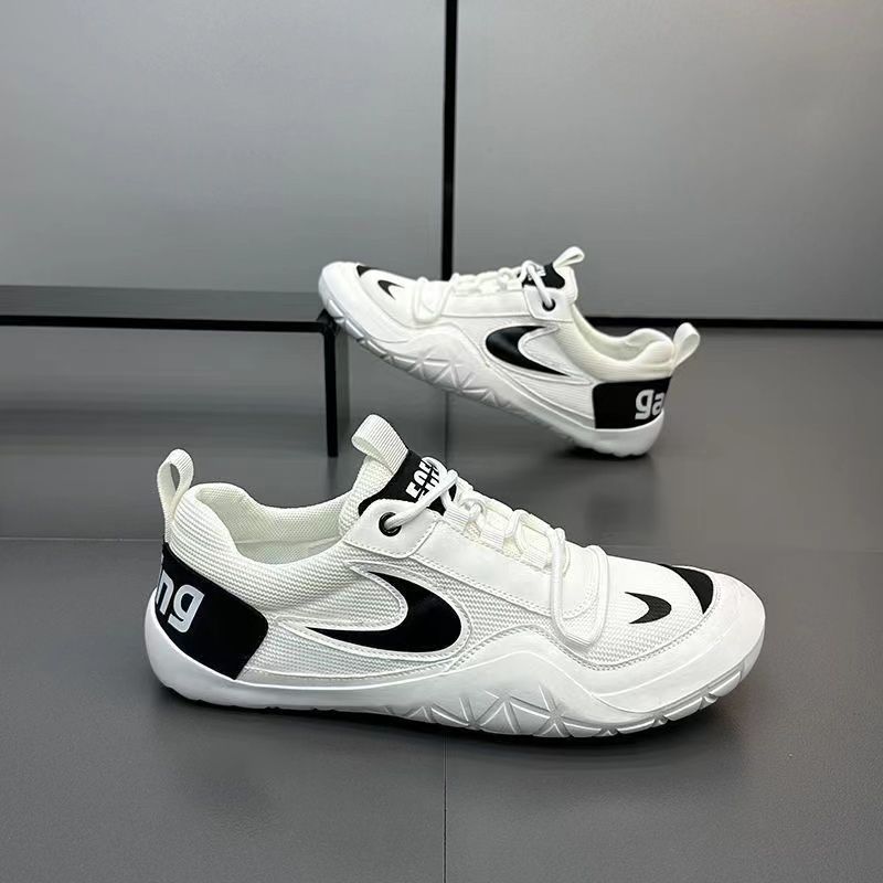 Spring New White Shoes Mesh Breathable Platform Fashionable Stylish Outfit Men's Shoes Lightweight and Comfortable Sneaker