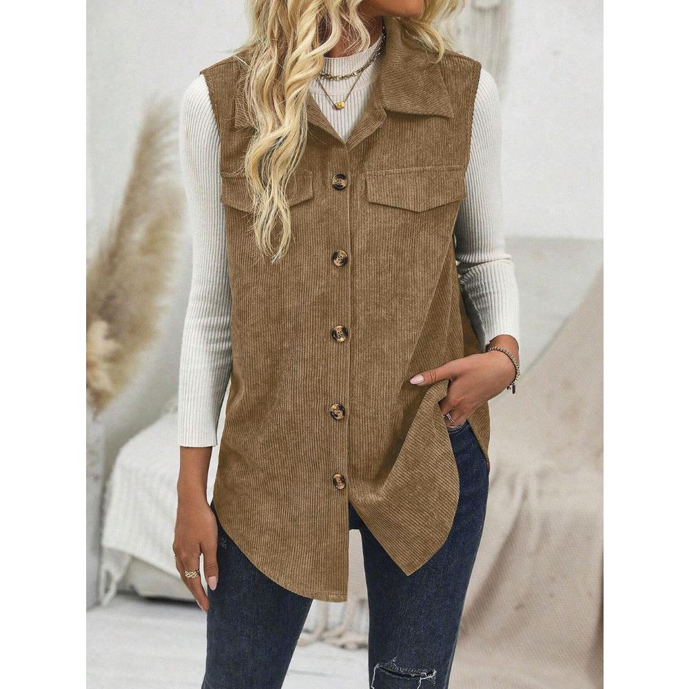 Spring and Autumn Women's Waistcoat, Lapel Cardigan, Casual Commuting Women's Vest