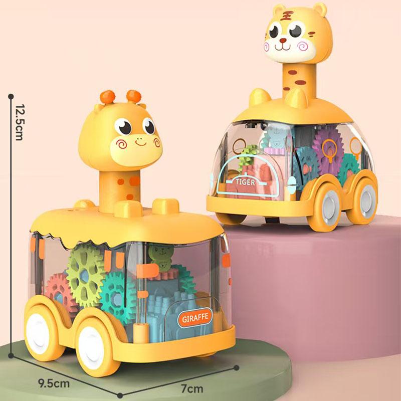 Press Gear Car Children s Toy Car Pull Back High Quality Durable Design Safe for Children Boy Children Inertial Car Puzzle Animals Car