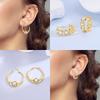 Earring S925 Silver Golden White Heart Women Hollowed-out Heart Earrings Anniversary Gift Delicate Jewelry