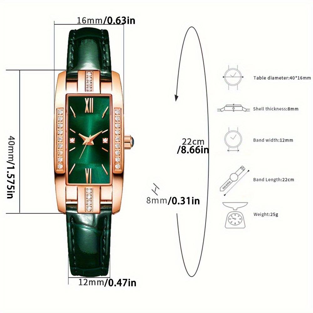 2/ 3pcs/ Set Fashion Women's Watch Set PU Leather Simple Quartz Watch Rectangle Diamonds Fashion Dial Ideal Gift for Women