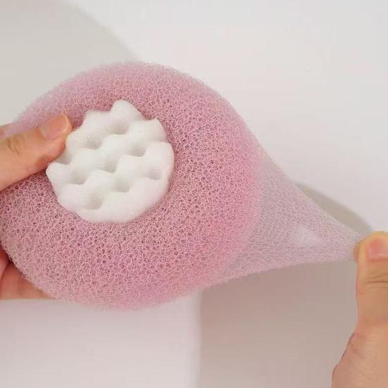 2Pcs Sunflower Bath Brush with Suction Cup Deep Exfoliating Shower Sponge 3D Honeycomb Structure Shower Scrubber