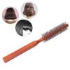Cepillo de pelo redondo para rizar, cepillo pequeño de madera, unisex, para secado por soplado, uso doméstico
