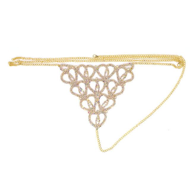 Accessories Rhinestone Claw Chain Body Chain Heart-Shaped Sexy Bikini Diamond Panties Body Chain Direct