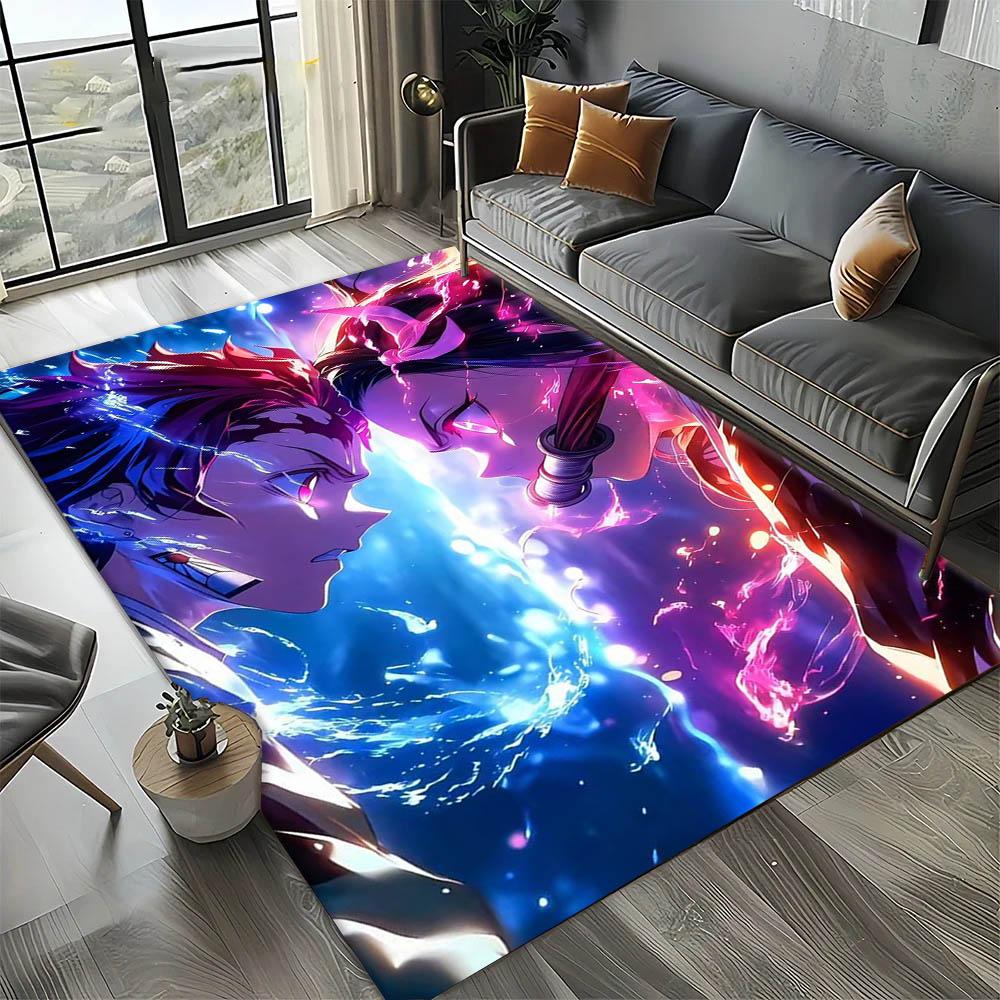 D-Demon Slayer Anime Kamado Nezuko Tanjirou 3D Carpet Rug Art for Room Decor Home Bedroom Gifts Fans Area Rug Non-slip Floor Mat