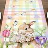 Oil-resistant Easter Table Flag Waterproof Easter Table Runner Table Cover  Home Decor