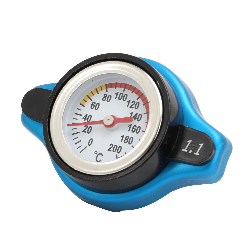 Aluminum Alloy Radiator Cap with Temperature Gauge Pressure Adjustment Leakproof Universal for Car