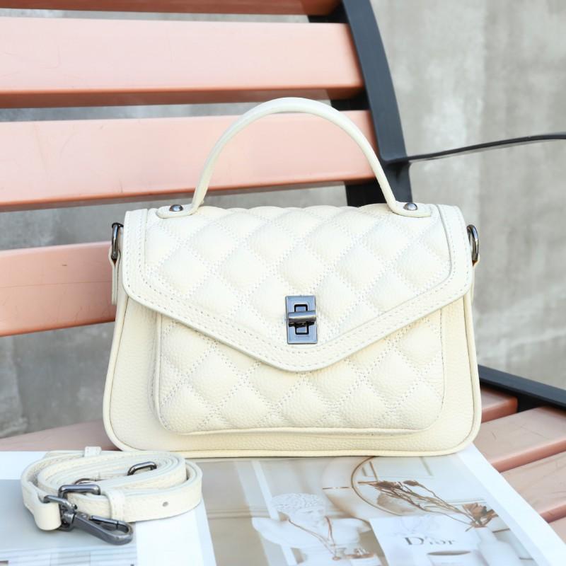 First-layer Cowhide Genuine Leather Women's Bag Diamond-layer Square Cross-shoulder Handbag