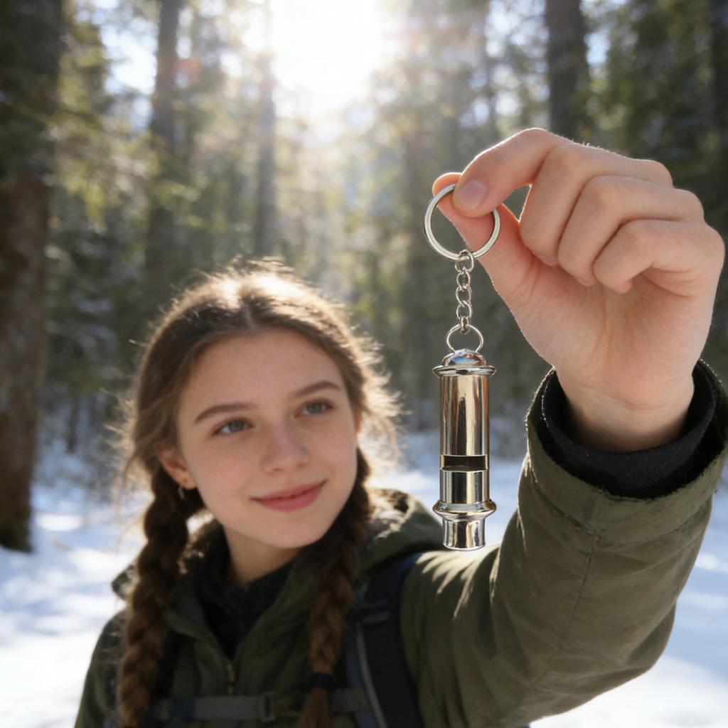 Stainless Steel High-volume Whistle; Suitable For Outdoor Camping, Mountaineering, Emergency , Refereeing, Coaching, Training, And ; Por