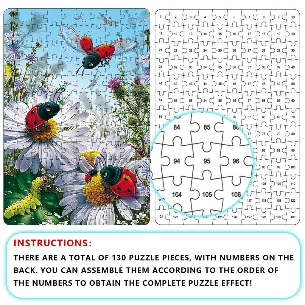 Seven-Spotted Paper Puzzle DIY Animal Model Educational Craft Toy For Kids