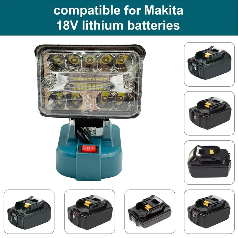 3/5/8inch Flood Lamp Led Light For Makita 18V Li-ion Battery Cordless Outdoor Working Fishing Flashlight Emergency Spotlights