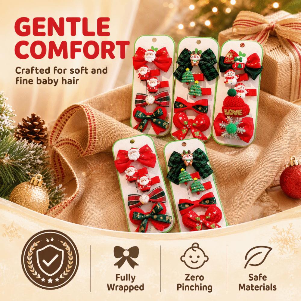 Bow Christmas Hairpin Resin Xmas Barrettes Exquisite Christmas Hair Clip Set Christmas Gifts