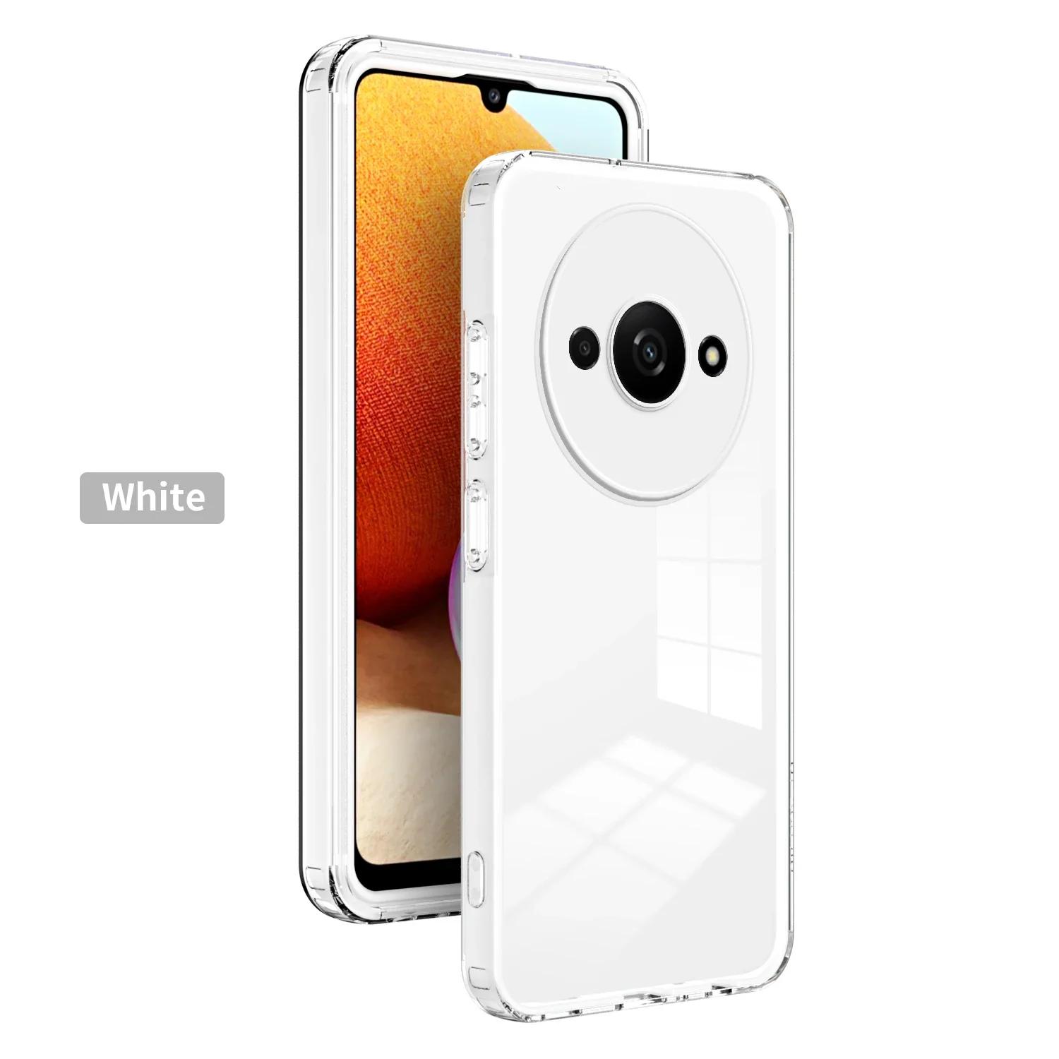 

Роскошный 360° ударопрочный 3-в-1 HD прозрачный чехол для Redmi A3 A2 A1 A2 Plus A1 Plus 4G 5G ударопрочный прозрачный чехол Xiaomi Redmi A1 белый