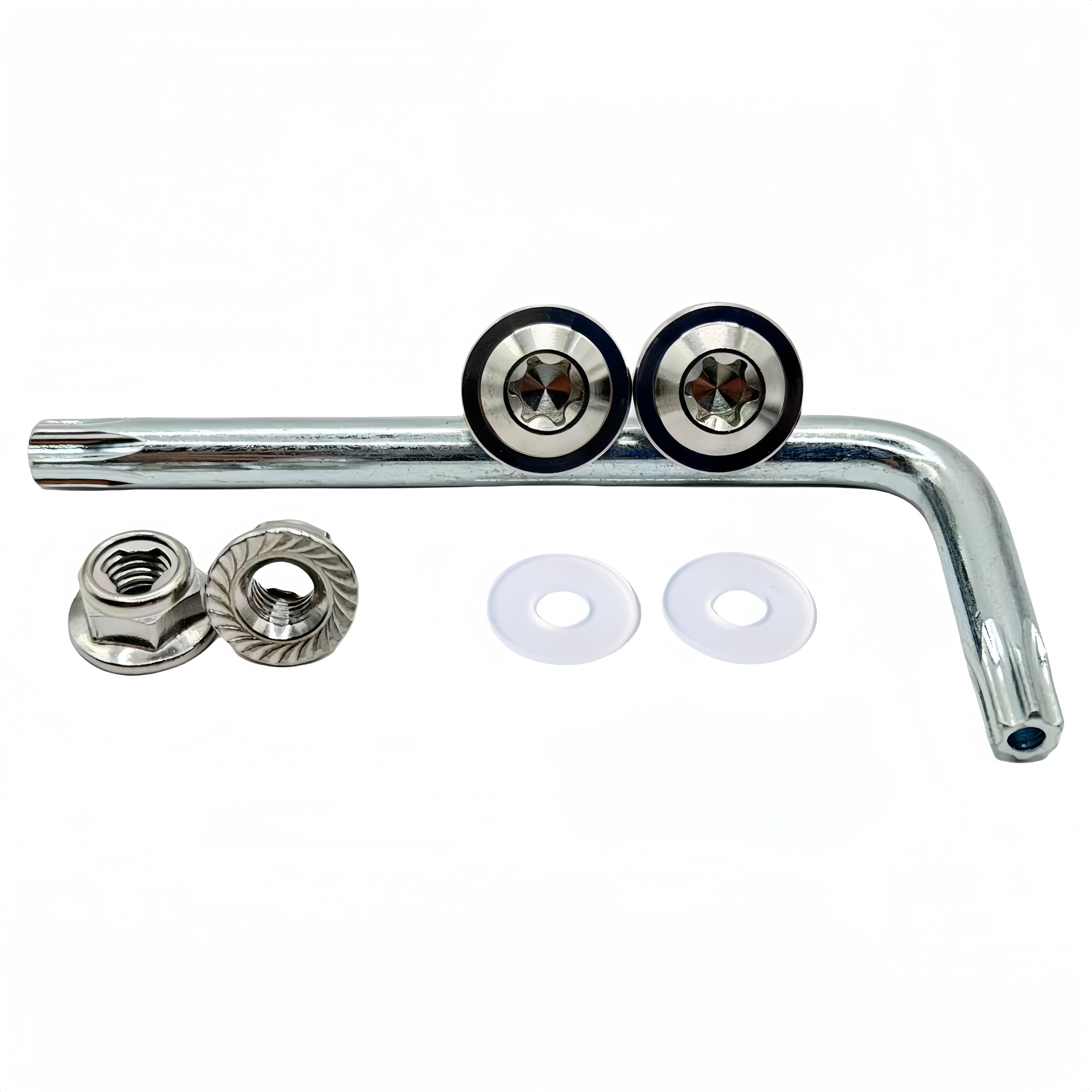 

Kuroobaa Motorcycle License Plate Bolts Titanium Anti-theft Screws with Hex Lock Nuts M6 Set of 2 (Silver) серебряный