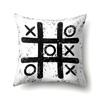Polyester Pillowcase Peach Leather Velvet Black and White Geometric Printed Pillowcase Waist Cushion Cover Bedside Cushion Cover Bedside Cushion Cover