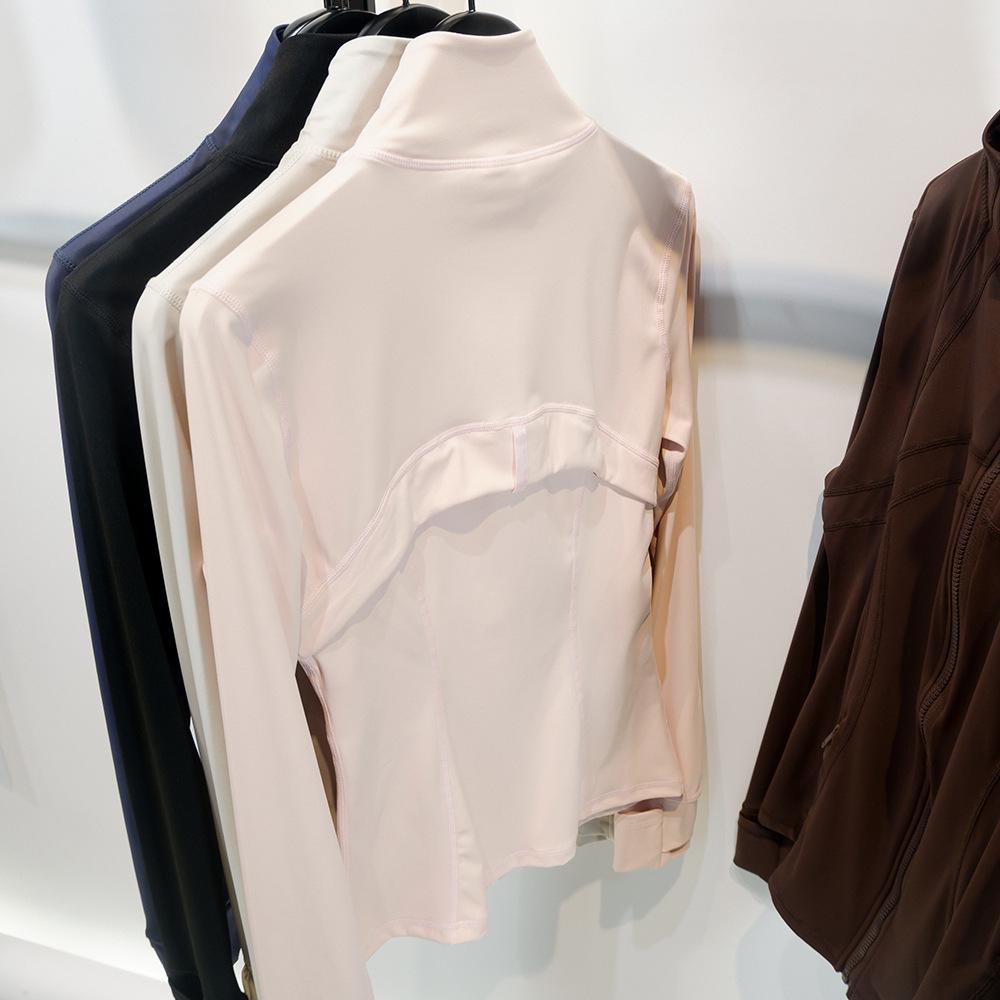 Women's New Stand Collar No Mesh Jacket – High Elastic, Moisture-Wicking, Slim-Fit Top