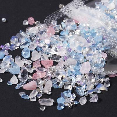 1 Paquet Irrégulier Ongle Gravier Verre Pierres Concassées Jade Pour Décoration d'Ongles Accessoires Pièces Manucure Charms