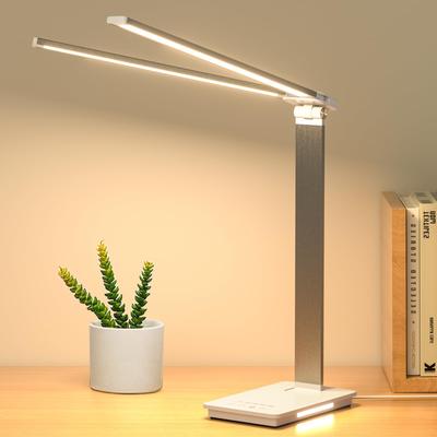 Stand Lamp, Desk Light, Double Light Bar, Ultra Bright, 5 Levels of Dimming and Color Adjustment, Touch Sensor, Multi-Angle Adjustment, Timer