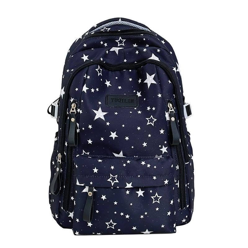 The new schoolbag is high-value, fresh and sweet, literary star backpack, lightweight spring outing backpack for junior high school students