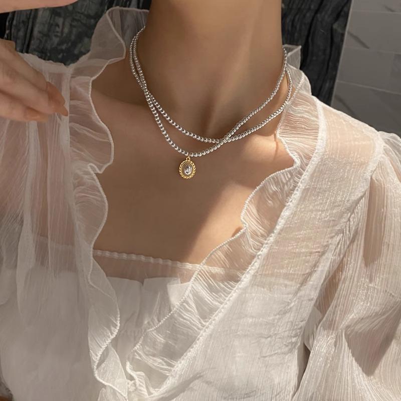 Perlenkette doppellagig Damen leichter Luxus Nische kaskadierend neu 2025 beliebt Schlüsselbein-Design High-End-Accessoires Halskette