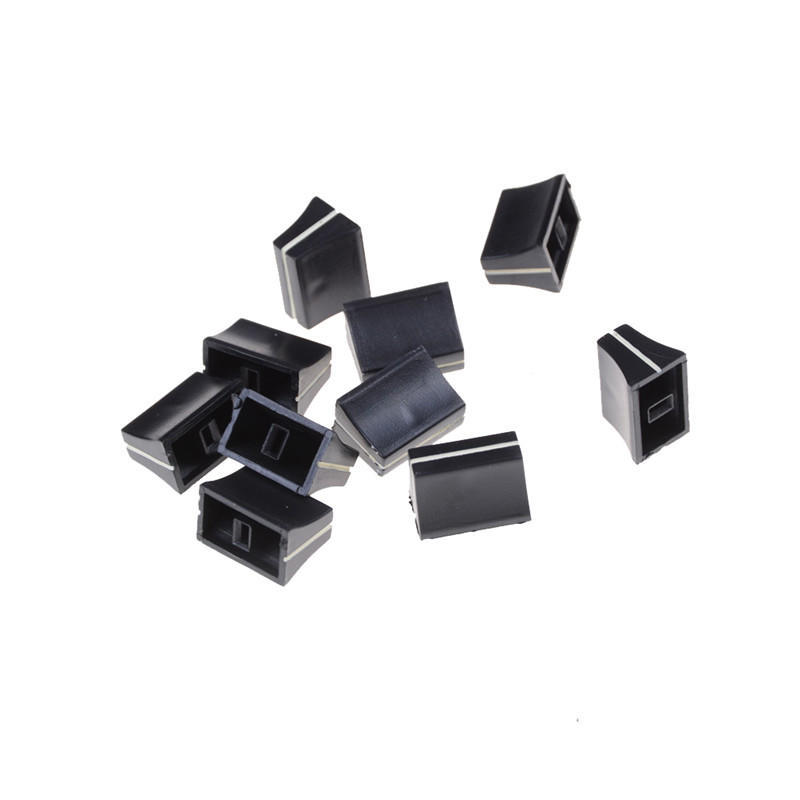 10 X Black Slide Potentiometer Mixer Fader Knob 19Mmlx12Mmw For 4Mm Shaft