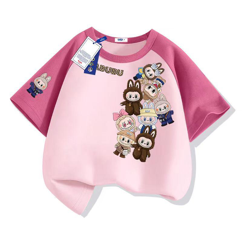 LABUBU Anime 3D Print Cartoon Anime Kids T-Shirt Summer Short Sleeve Tee Girl Boy T-Shirt Tops