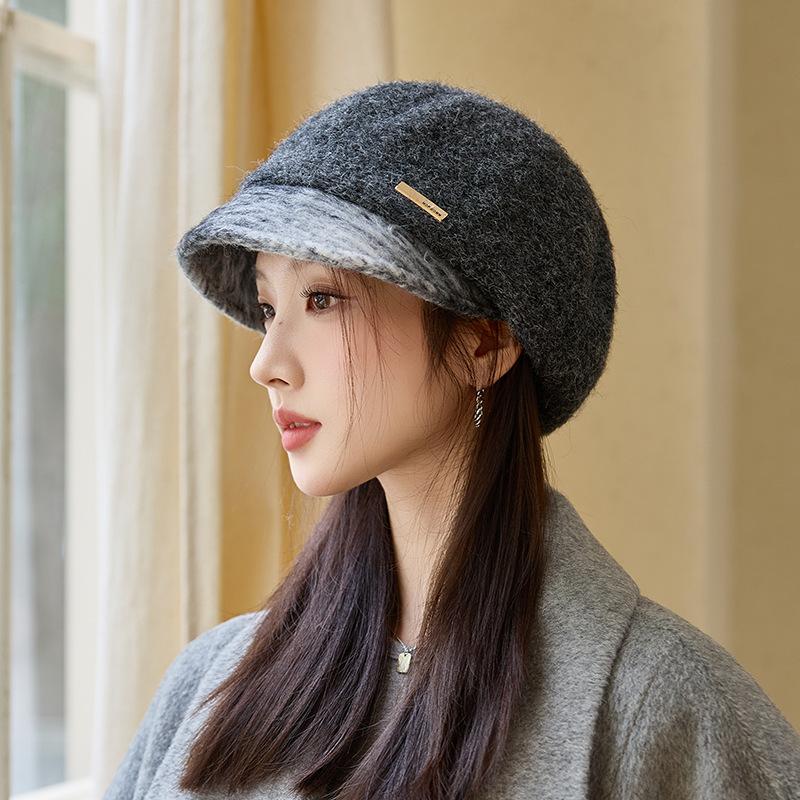 

Высококачественный берет в британском стиле, корейская осенне-зимняя шляпа, женская ретро-повседневная уличная ветрозащитная и теплая шляпа художника average size