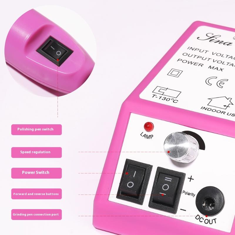 Portable Nail Drill Machine Electric Manicure Nail Polishing Head Kit For Gel Polish Professional Manicure Tool Salon Equipment