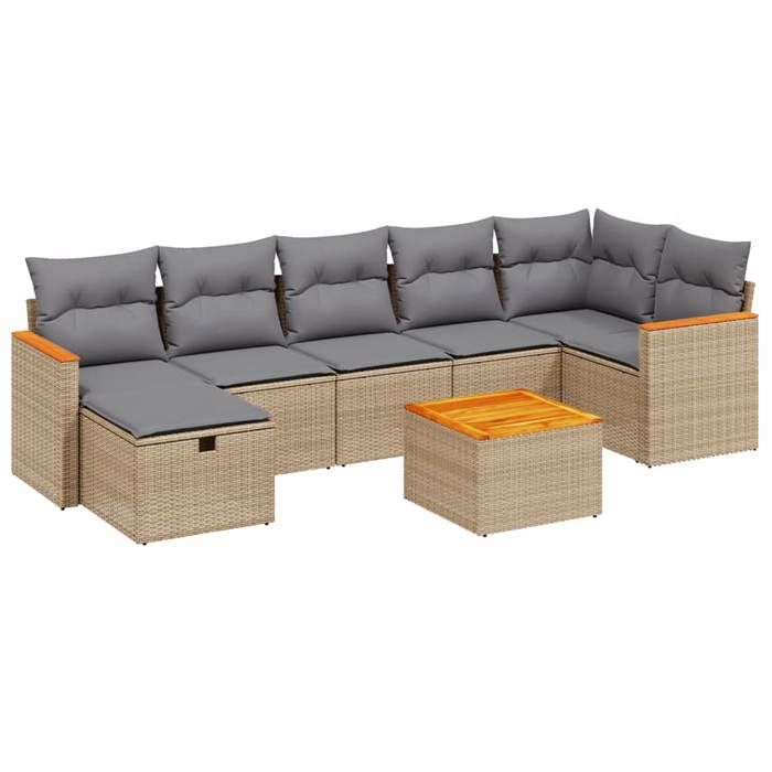 VidaXL Garden Lounge Set with Cushions 8 Pcs, Patio Sofas, Patio Furniture Set, Outdoor Furniture, Mix 3265322