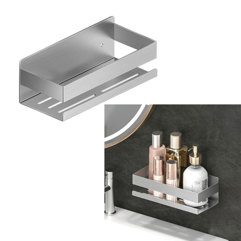 Adhesive Shower Storage Rack Rustproof Shower Storage Unit Adhesive Mount Stand for Bottles and Accessories