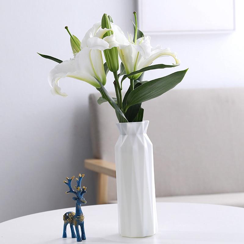 

Nordic Style Flower Vase Living Room Decoration Ornaments Modern Origami Plastic Vases Pot For Flower Arrangements Home Decor