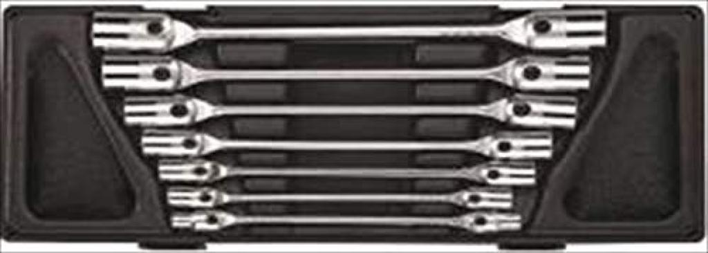 JTC Double Socket Flexible Wrench Open End Hand JTCK6072 7-Piece Set, Socket, Spanner, Wrench, Tool,