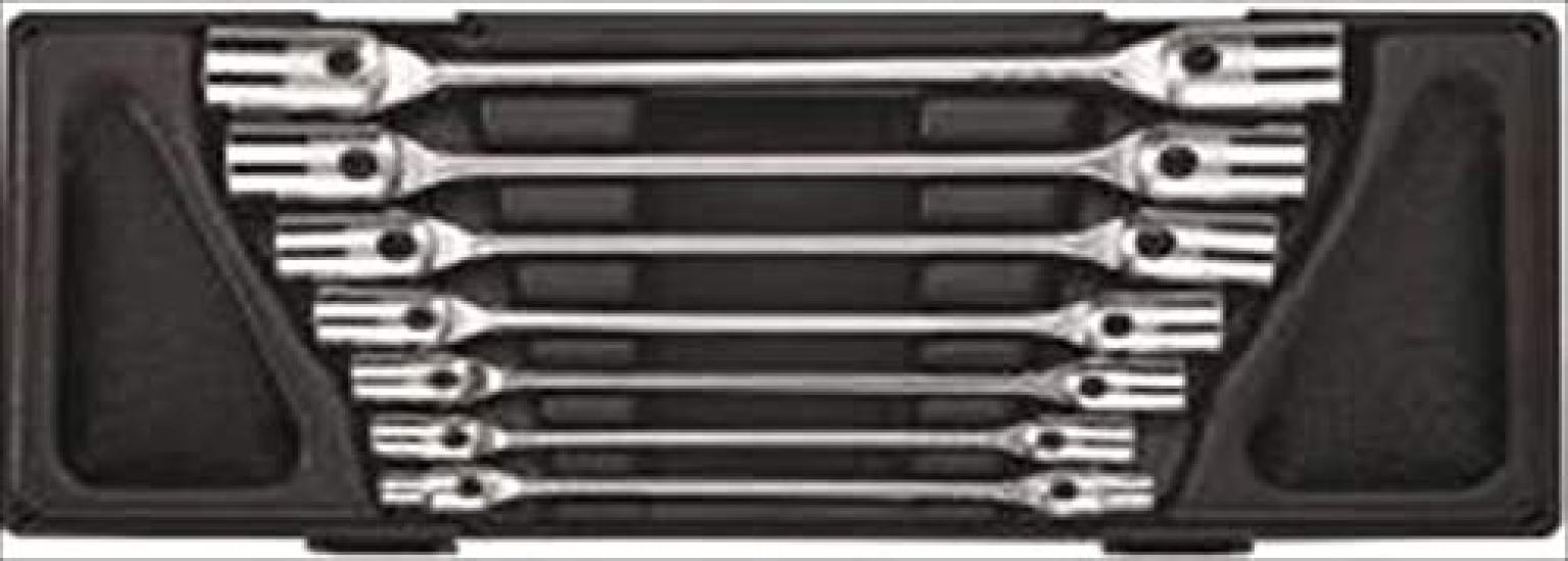 

JTC Double Socket Flexible Wrench Open End Hand JTCK6072 7-Piece Set, Socket, Spanner, Wrench, Tool,