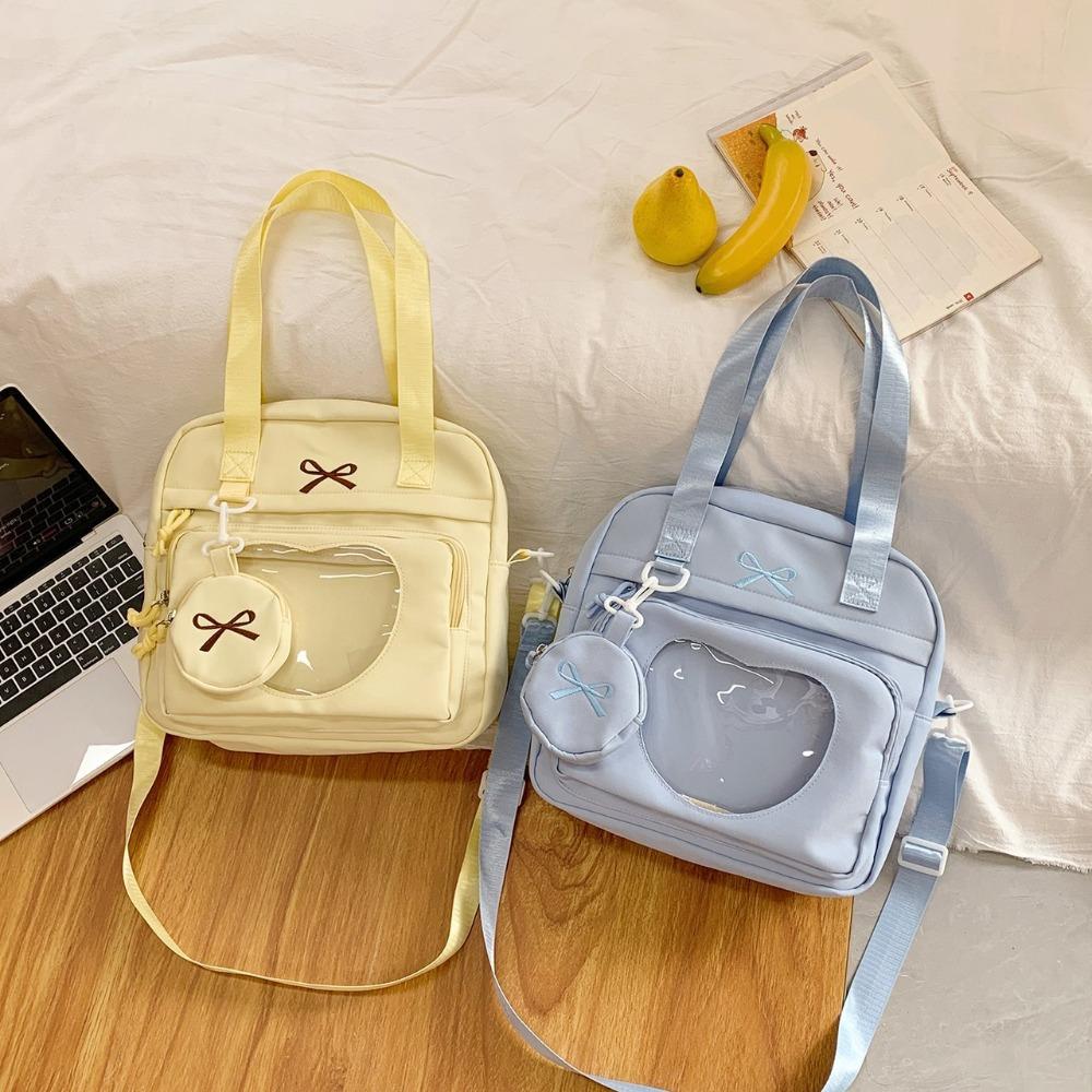 Love Heart Transparent Ita Shoulder Bag Japan Bolsos De Mujer High Capacity Sac Femme Commuter Student Bags for Woman Bolso