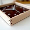 KATOMOKU Muku Square Clock Wood Maple Wall Clock with Continuous Second Hand km-144HM (Quartz Clock)