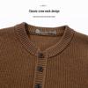 Hodo Men's 520g Heavy Pure Wool Semi-High Collar Sweater