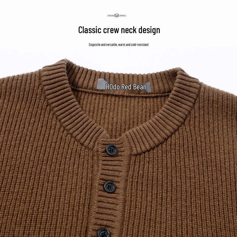 Hodo Men's 520g Heavy Pure Wool Semi-High Collar Sweater