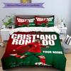 3pcs Custom Name Cristiano Ronaldo Poster Printed Bedding Set Duvet Cover Closure Includes 1 Duvet Cover & 2 Pillowcases, Soft and Comfortable for All