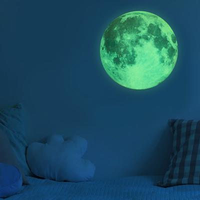 Glow In The Dark Moon Wall Sticker 3D Luminous Removable Sticker For Home Decoration Kids Baby Room DIY Space Planet Decals