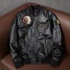 Genuine Leather Baseball Jacket Mens Indian Style Biker Coat Autumn Outerwear Large Size Pure Cowhide