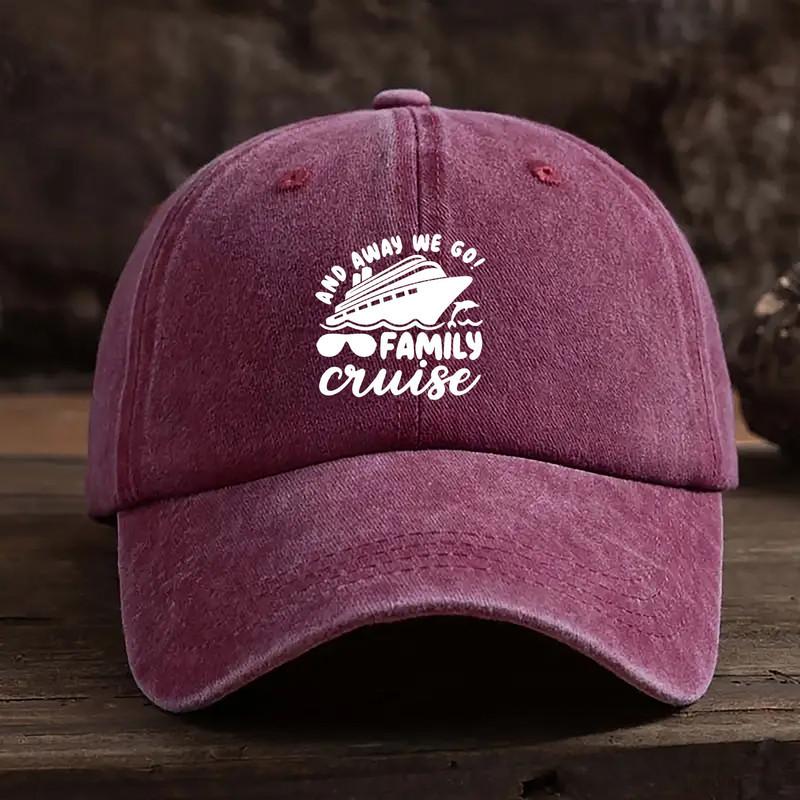 Fashionable cruise printed baseball cap with outdoor sun protection and simple design style suitable for both men and women