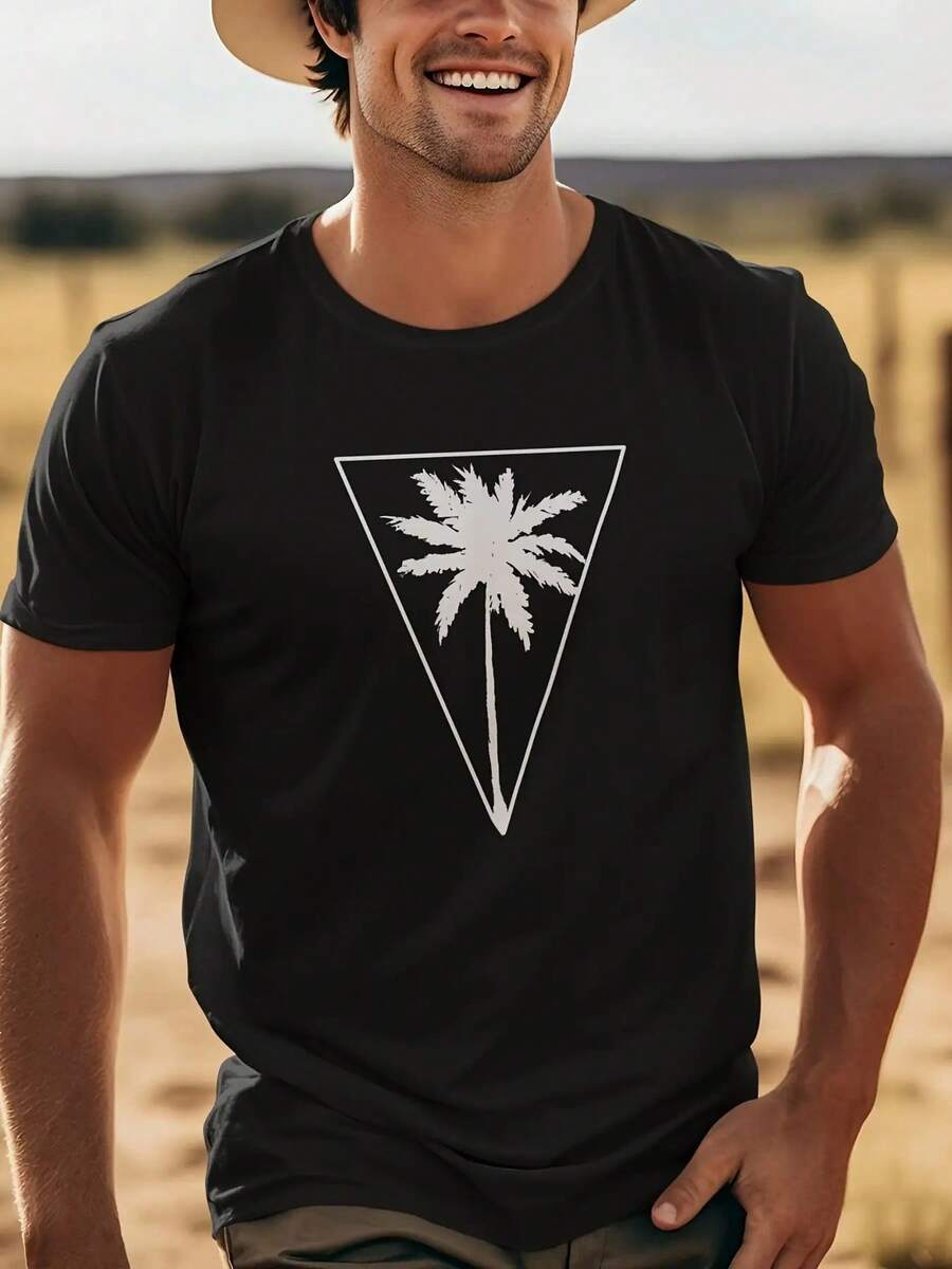 

Unisex S Black Coconut Tree Graphic T-Shirt S