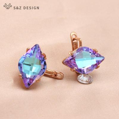 Fashion Luxury Horse Eye Drop Earrings For Women Girls Wedding Elegant Jewelry Trendy Rose Gold Color Eardrop Gift