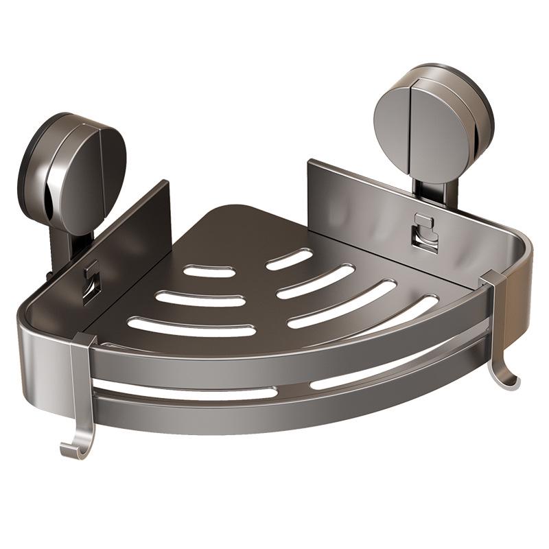 Dreieckige Saugnapf-Eckablage: Wandmontiertes Badezimmer-Aufbewahrungsregal