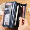 Fashionable and Minimalist Women's Soft Leather Long Zipper Wallet with Trendy Multiple Card Slots, Cute Wallet