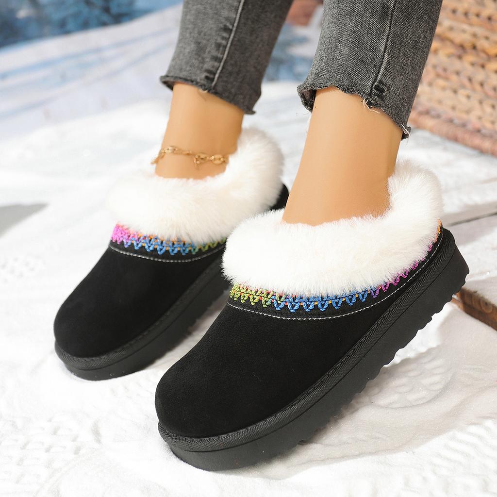 Large-size Fleece Thickened Warm Snow Boots for The Fall/winter of 2025 New One-legged Slips