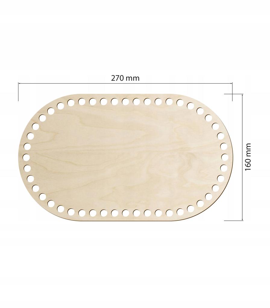 Háčkované dno Oválné dno pro tašku Mojžíšův košík 27x16cm ECO základna