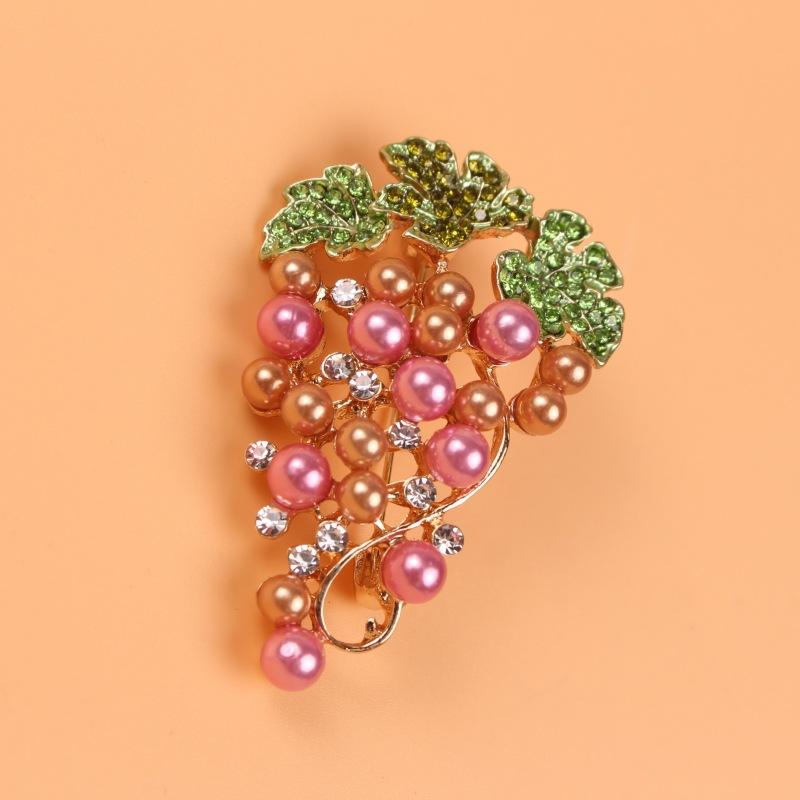 

Темпераментный корсаж, брошь в виде винограда, пряжка для шарфа из хрустального шелка, женская брошь-цветок из сплава с бриллиантами