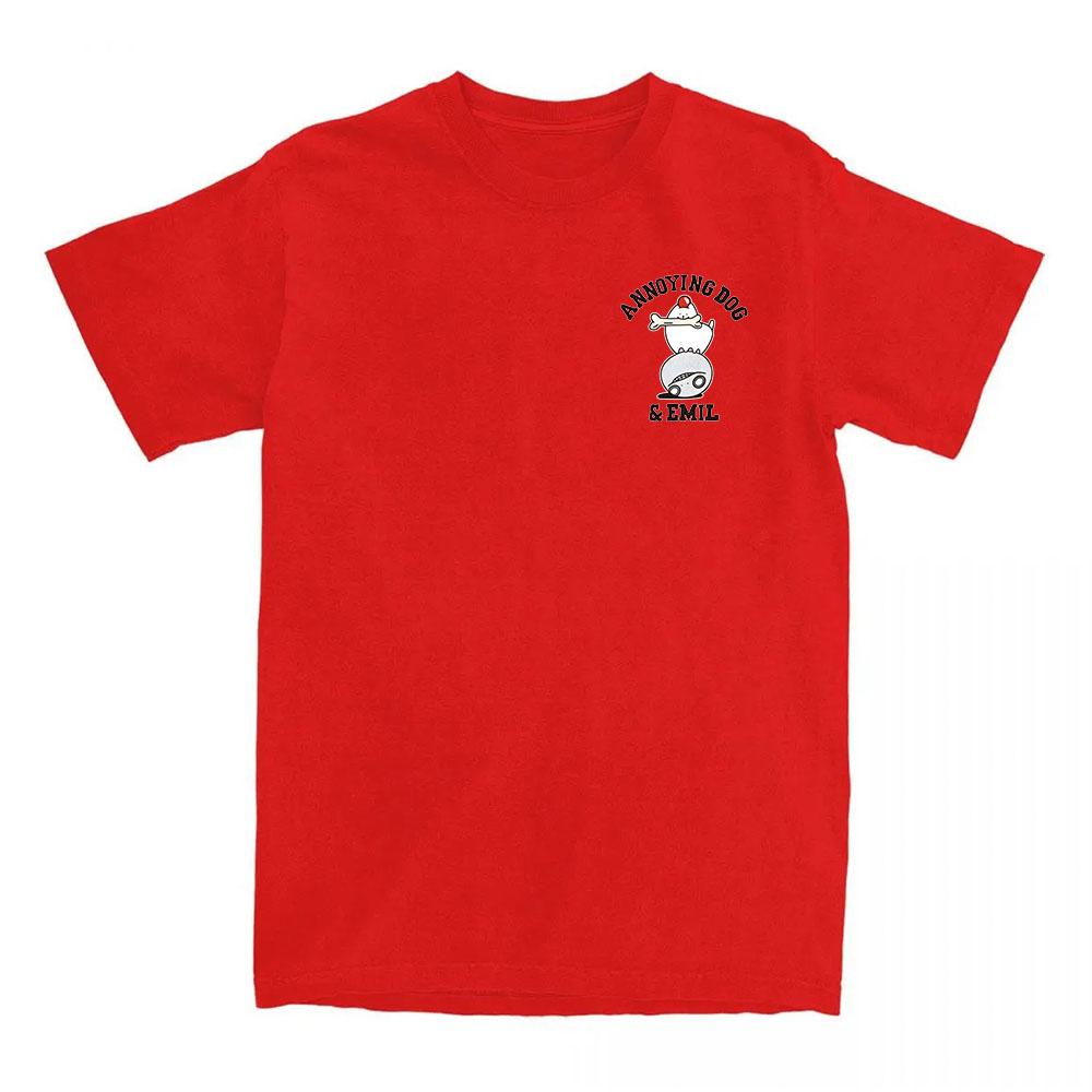 Annoying Dog and Emil Tee Game UNDERTALE X SQUARE ENIX T-shirt Short Sleeve Loose Cotton Tshirts Streetwear Graphic T Shirt